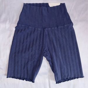 Offline by Aerie Blue Ribbed Bike Shorts